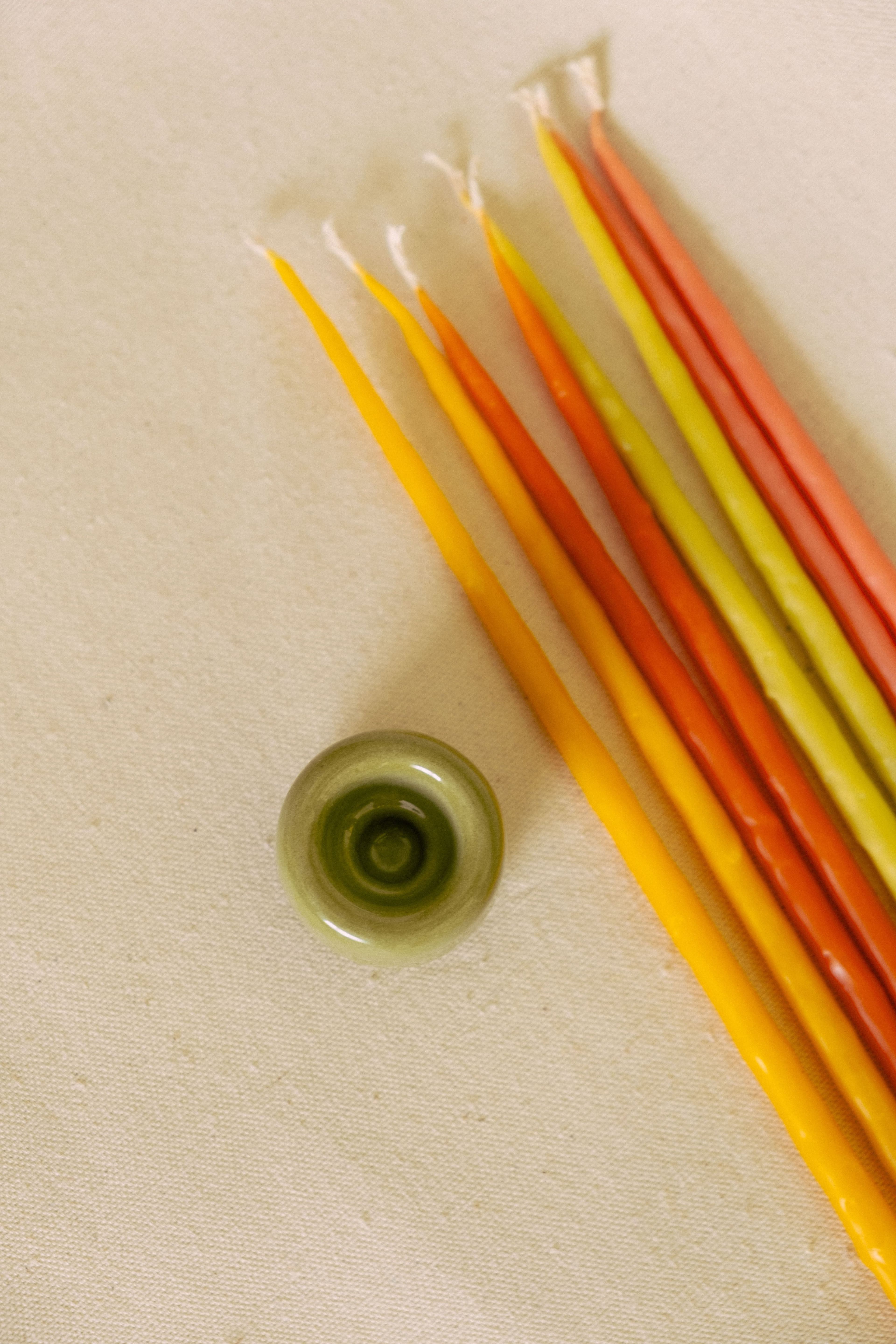 Набір свічок литих з воску та підвіска пташечка 5