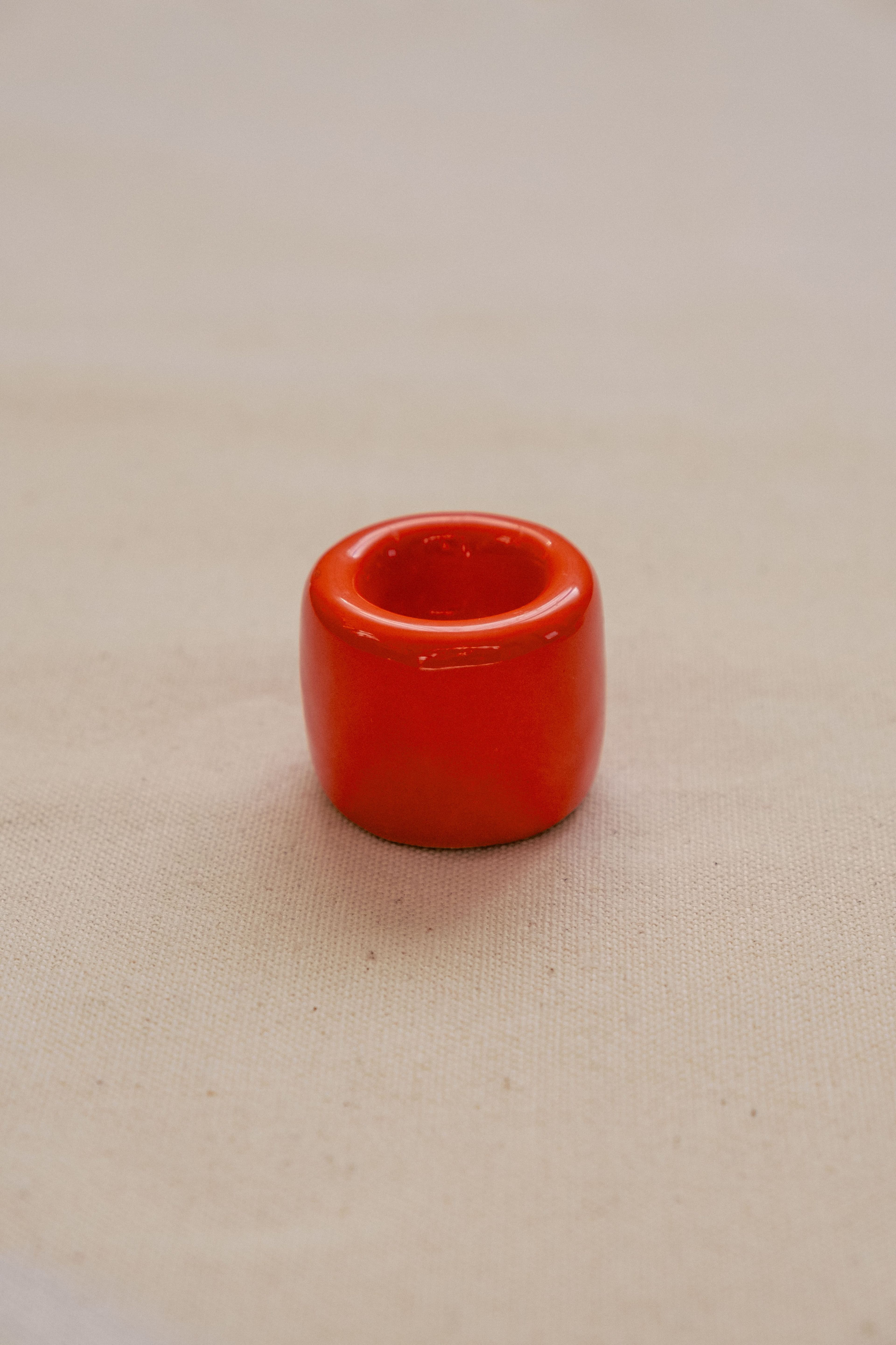 Підсвічник керамічний помаранчевий для свічки