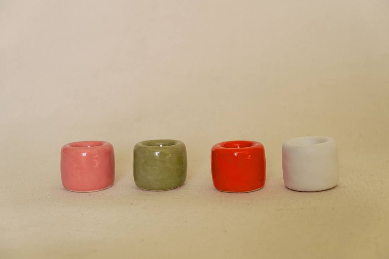 Підсвічник керамічний світло зелений для свічки