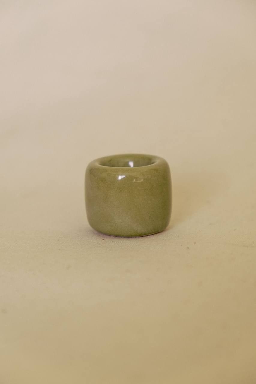 Підсвічник керамічний світло зелений для свічки